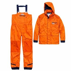 Sea Gear Grand Prix Bermuda II Sailing Suit Orange Jacket Bibs Set Mens XL VTG